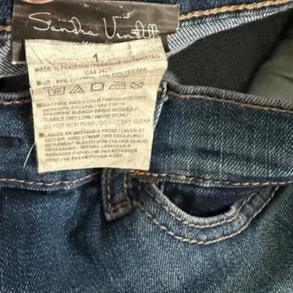 Sandra Venditti Milan blue patchwork slim-fit denim jeans size 26 - Picture 5 of 7